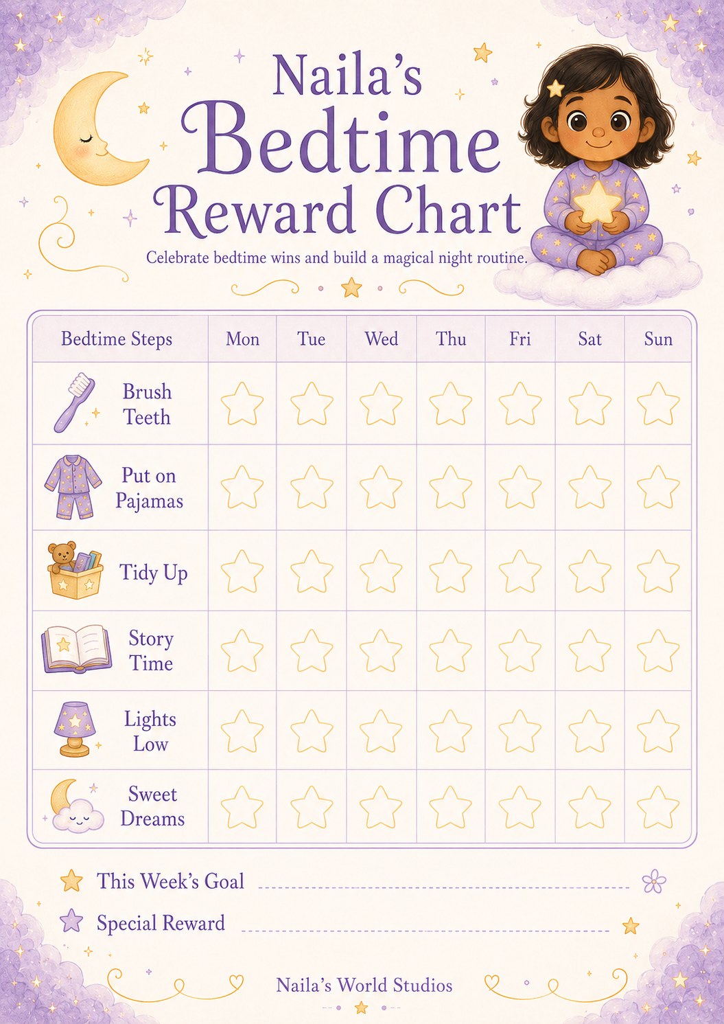 Bedtime Reward Chart