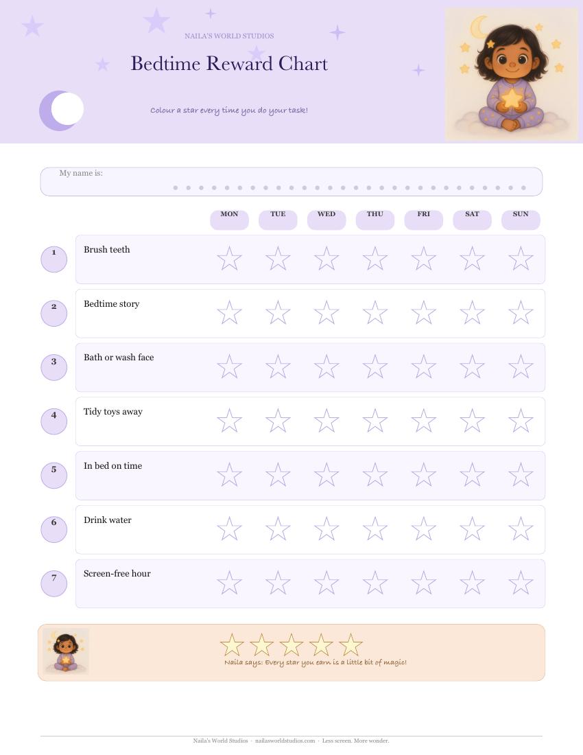 Bedtime Reward Chart — preview 2
